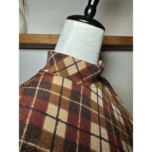 Worthington Women's Vintage 90s Glitter Tank Argyle Bronze Metallic Size MP - Picture 4 of 7